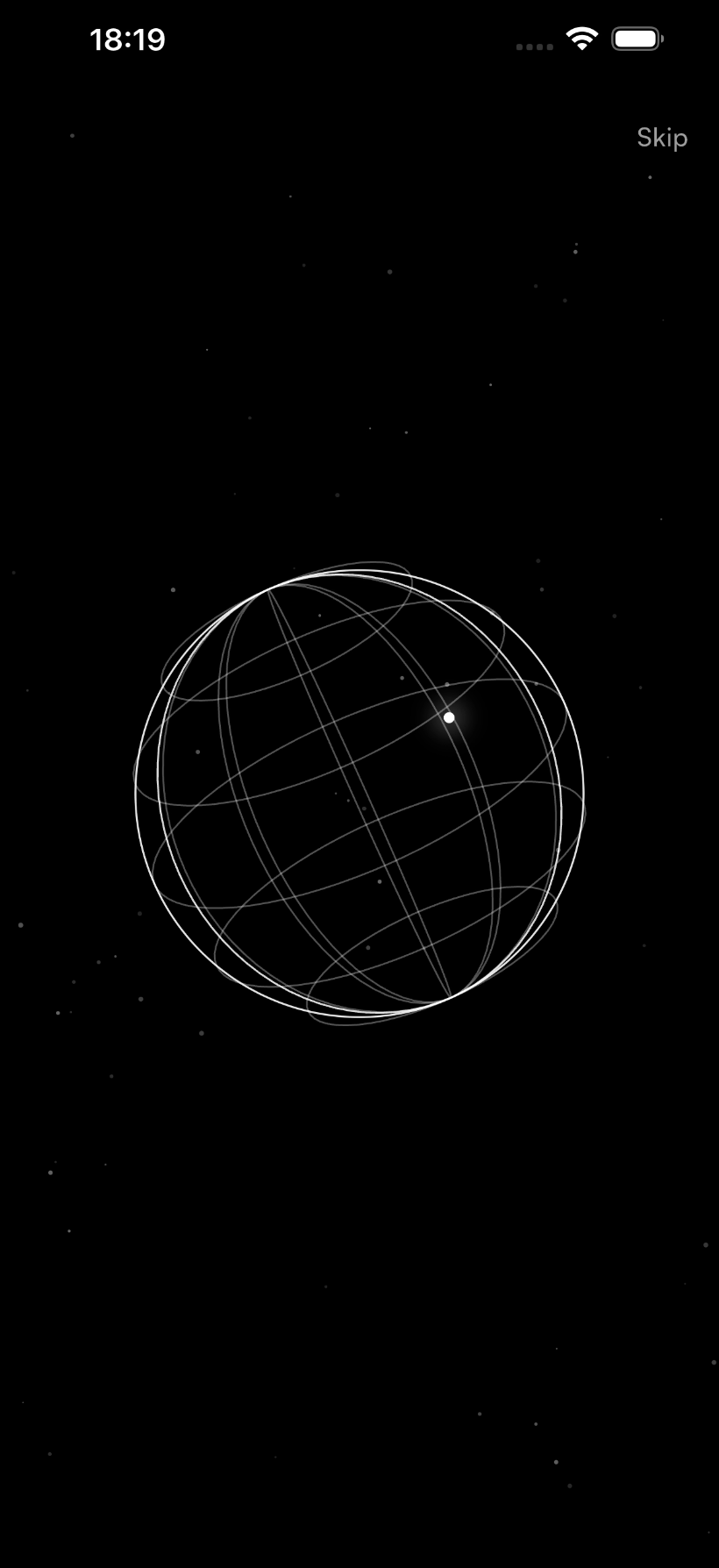 Onboarding globe animation
